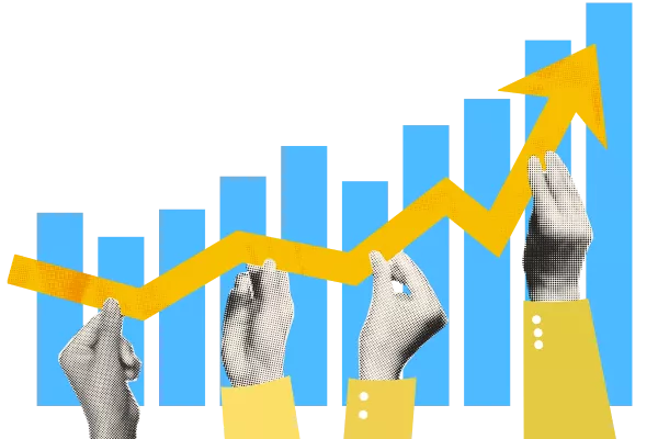 Gráfico em ritmo ascendente